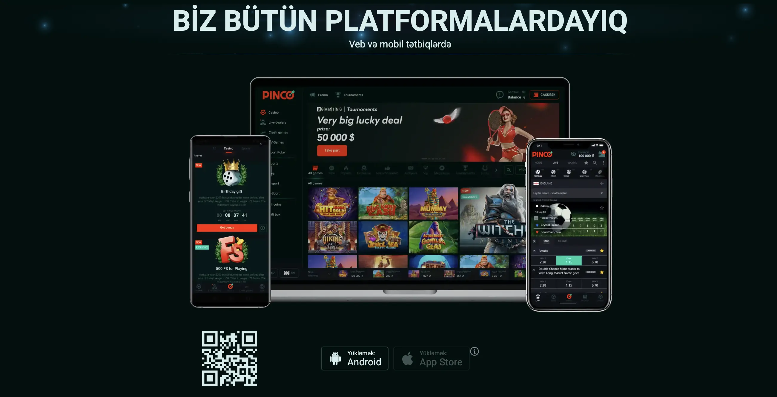 Pinco Casino mobil versiyası və tətbiqi